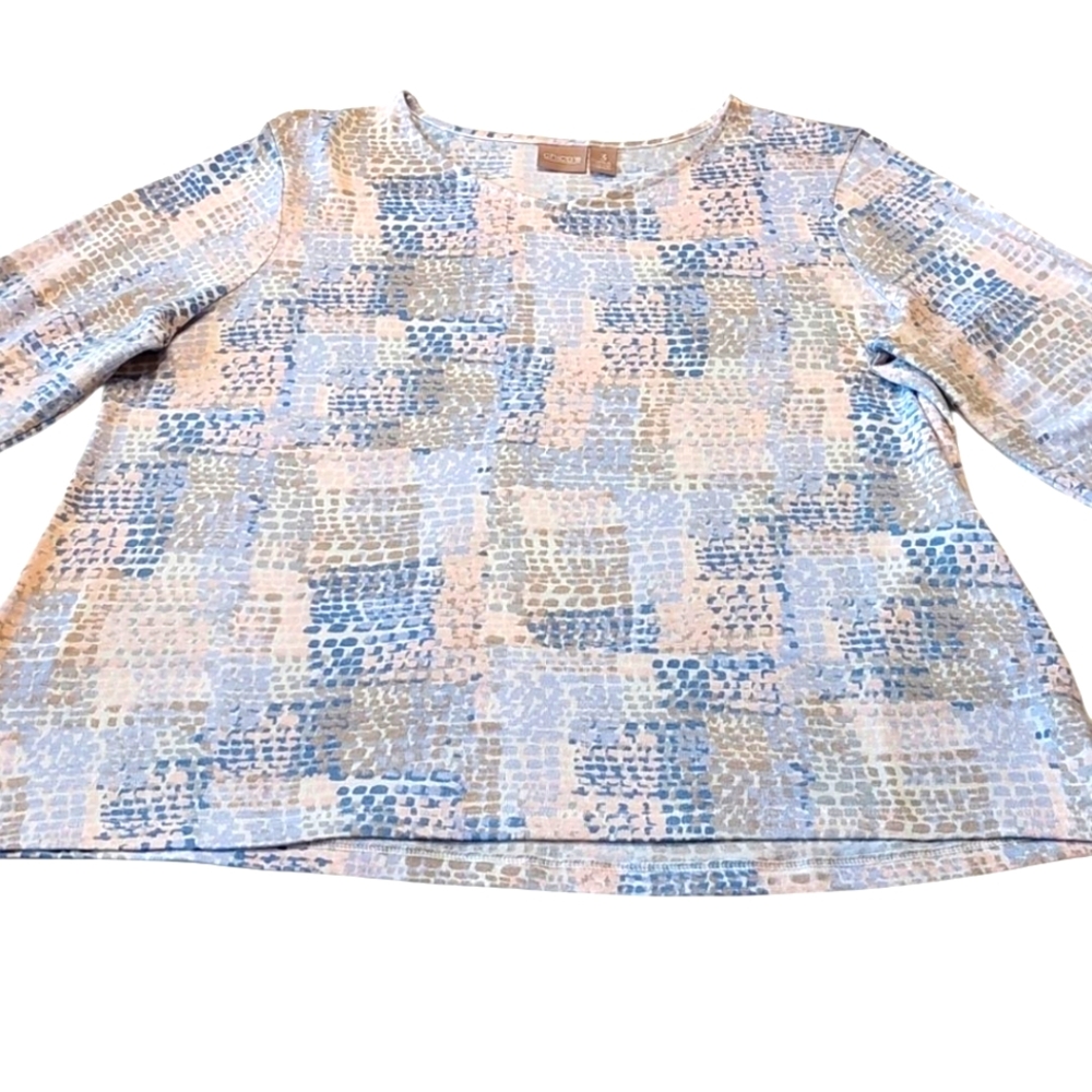 Chico's Abstract Pastel Top XL EUC